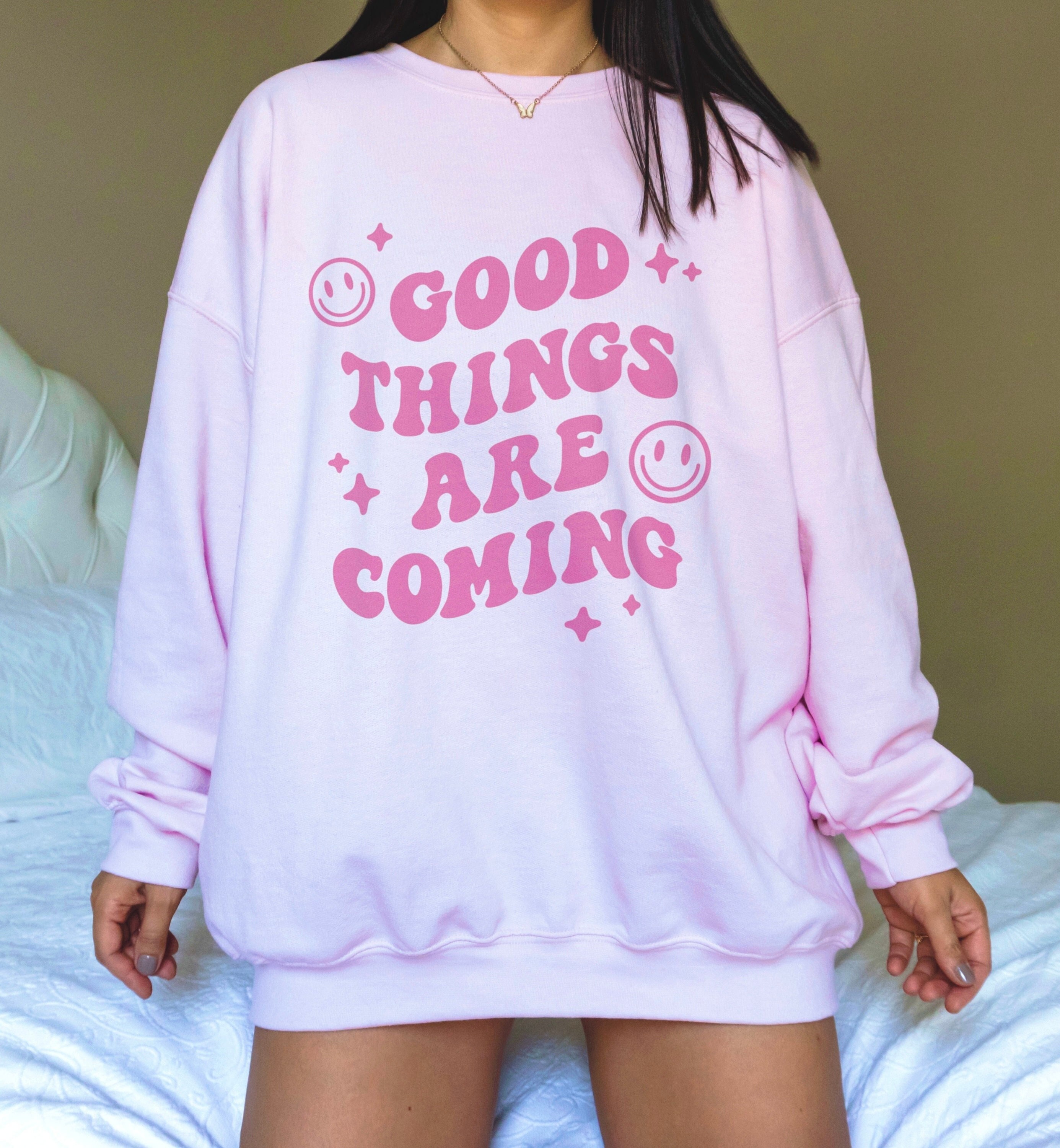 Good Things Are Coming Aesthetic Sweatshirt Happy Face Indie - Etsy