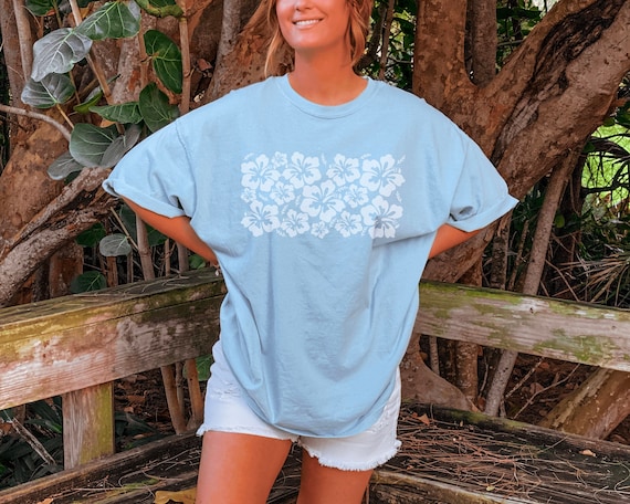 Hibiscus Flower Shirt - Beach Shirt Coconut Girl Aesthetic Aloha Beachy Summer Vsco Shirt Preppy Clothes Hibiscus TShirt
