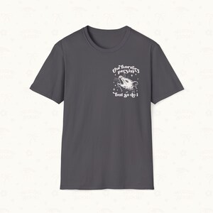 Front flat lay of Possum Tee in Charcoal.