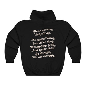 Dear Person Behind Me Hoodie Mental Health Sweatshirt Retro - Etsy