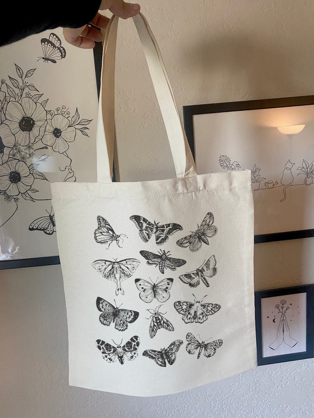 Butterfly & Moth Tote Bag Aesthetic Tote Bag Butterfly - Etsy