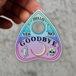 Pastel Ouija Planchette Clear Sticker - Creepy Mystical Pastel Goth Aesthetic Sticker Halloween Sticker Cutesy Spooky Occult Witchy Sticker