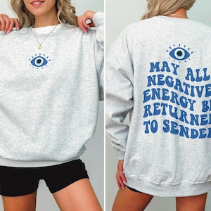 Evil Eye Sweatshirt - Evil Eye Hoodie, Evil Eye Sweater, Evil Eye Shirt, Aesthetic Clothes, Retro Evil Eye Crewneck, Preppy Sweatshirt