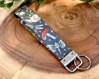 Mystical Moth Bee Keychain Wristlet - Witchy Celestial Car Accessory