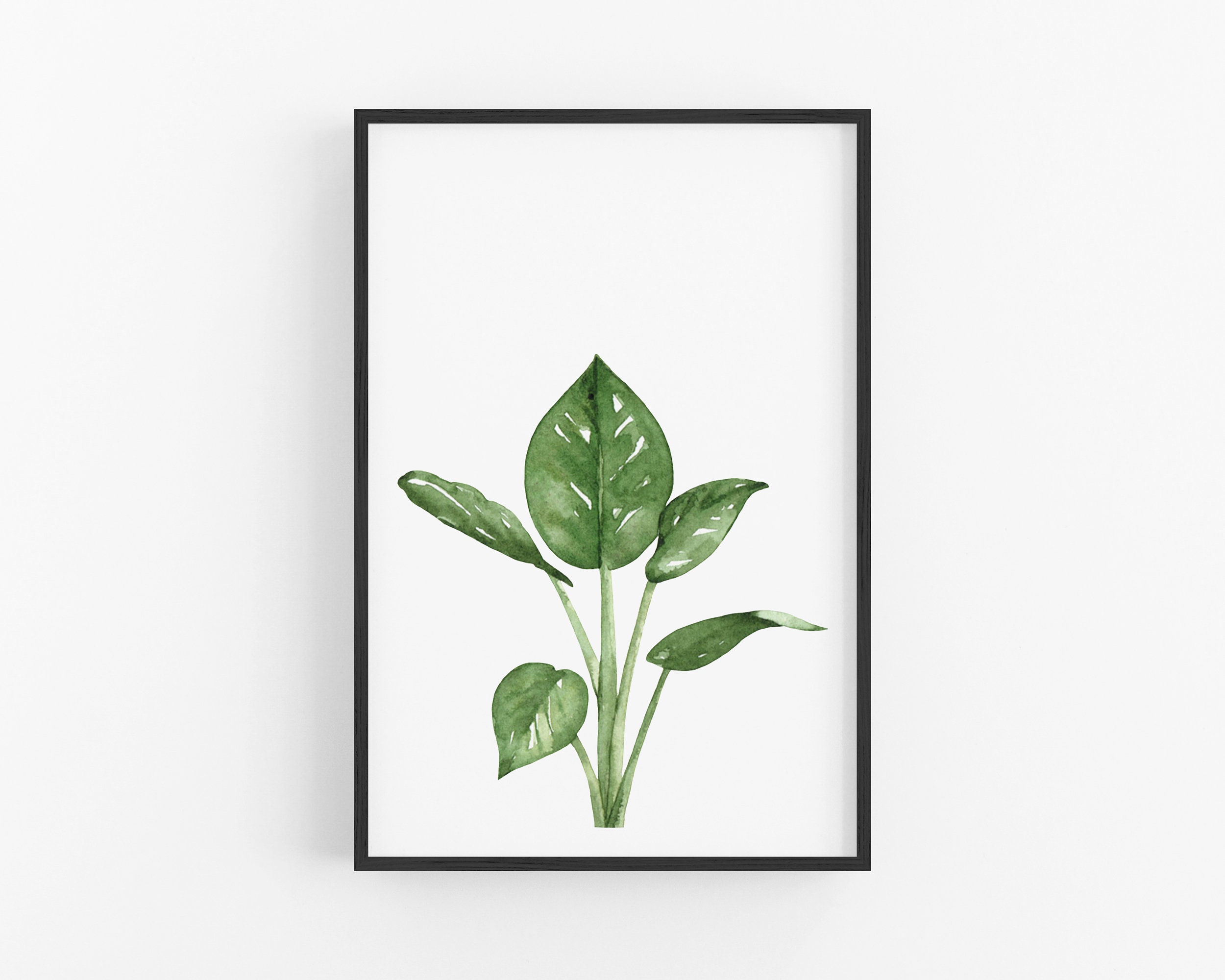 Plant Wall Art Green Plant Wall Print Botanical Art Print Etsy