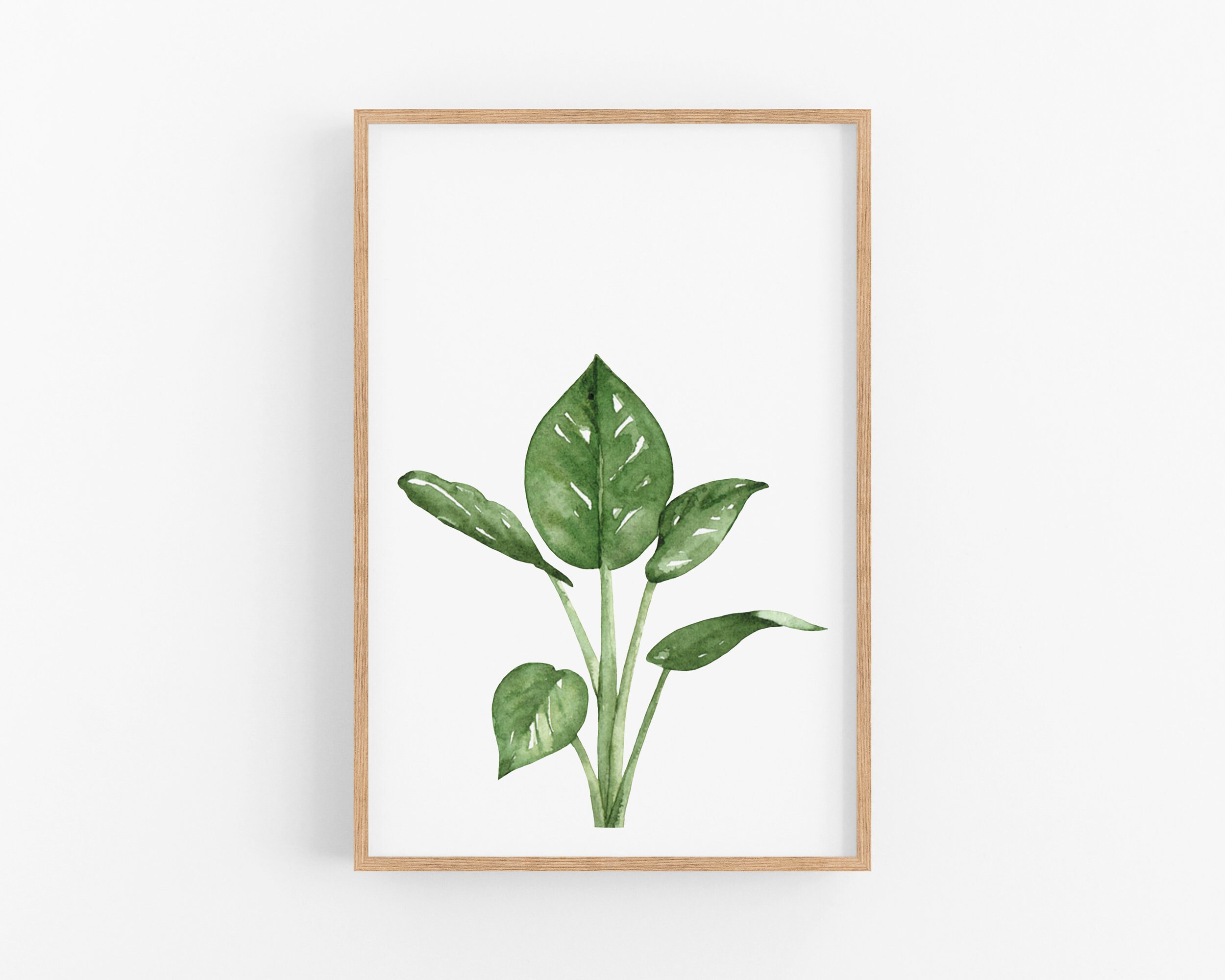 Plant Wall Art Green Plant Wall Print Botanical Art Print Etsy