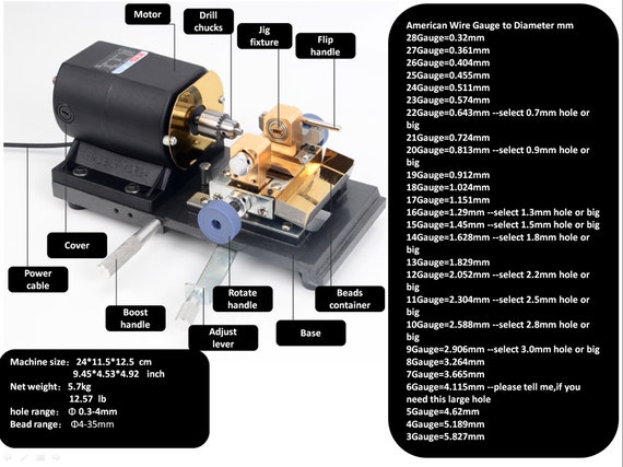 Foratrice per foratura per perla, corallo, ambra e ornamenti componenti  oro, argento e rame, 110V 220V Driller Full Set spedizione gratuitaB0332 -   Italia