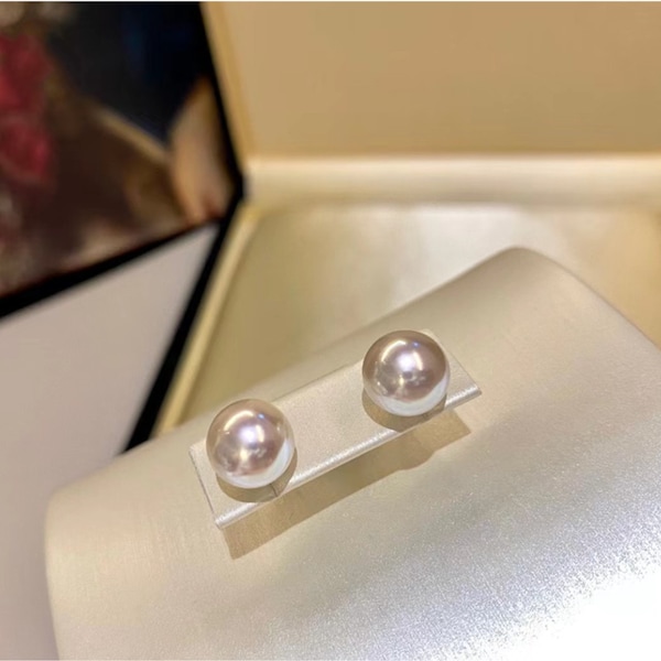 Japanese Akoya Saltwater Pearl 18K Solid Gold Stud Earrings 1 Pairs Bridal Minimalist Gift Pack DHL 7-10 days Shipping 5-11mm