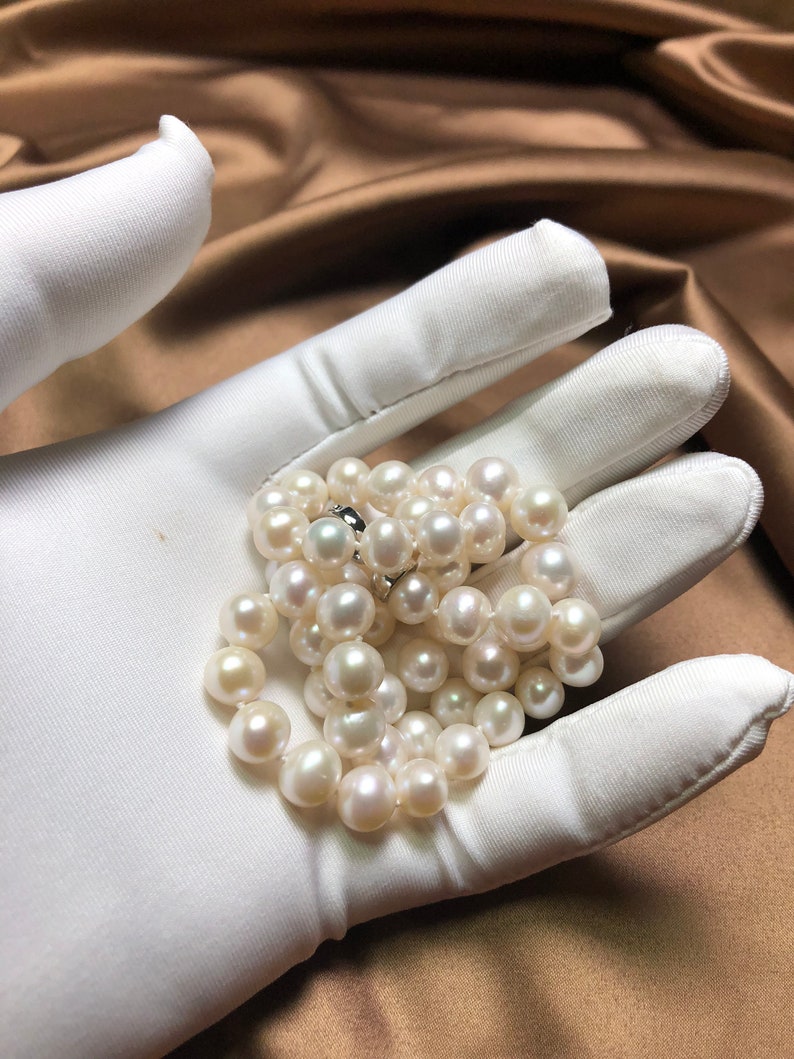 8-9mm white pearl necklace princess white 17.5/'/'45cm length high lustre no flaw gifts for her for mother B0013 AAA
