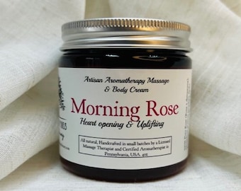 Crema per il corpo e massaggio alla rosa mattutina, aromaterapia, tonificante, idratante, olio essenziale di rosa, lozione per aprire il cuore, idratante, sandalo