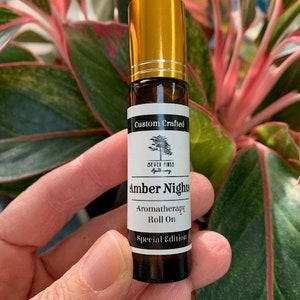 Amber Nights aromatherapy roll on-essential oils-natural perfume-vanilla-sandalwood-orange-musk-warm-sweet scent