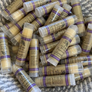 Bulk Lavender Peppermint lip balm with SPF-18 pieceWholesale lip balm-chap stick-lip moisturizer-soft lips-beauty products-natural skin care