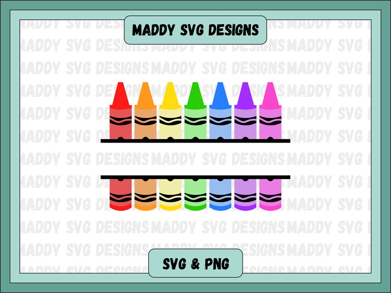 Crayon Monogram SVG PNG, Back to School Teacher Svg, Teacher Monogram ...