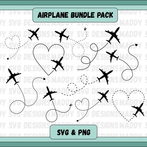 Airplane SVG bundle, airplane route svg, airplane clipart, airplane vector file, plane route svg, kids vacation svg, airplane silhouette