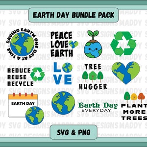 Earth day SVG Bundle, Recycle svg, Planet Erde svg, Earth day Clipart, svg Design für Shirt, Tasse, Hut, Cricut Cut Datei