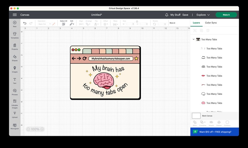 My Brain Has Too Many Tabs Open SVG PNG Mental Health, ADHD Svg ...