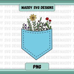 Conception PNG de fleurs sauvages, fichier png de poche de fleurs sauvages, conception de fleurs, poche pour chemise, png pour t-shirt, jolie fleur png pour cricut