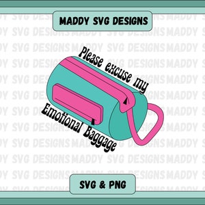 Emotional Baggage SVG PNG, Mental health awareness, Be kind to your mind svg design for shirt, sweatshirt, print, cricut cut file