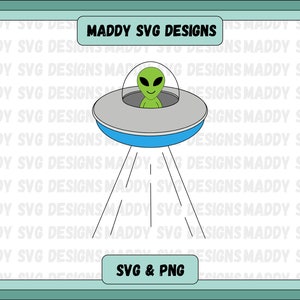 Vaisseau spatial extraterrestre OVNI SVG PNG, svg de l'espace extra-atmosphérique, clipart extraterrestre de vaisseau spatial, conception de vaisseau spatial pour chemise, impression, sweat-shirt, fichier coupe cricut