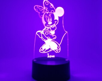 Gepersonaliseerde RGB LEDlamp Minnie Mouse