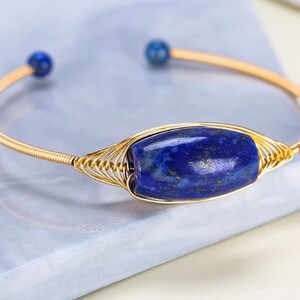 Lapis Lazuli Flex Bangle Bracelet
