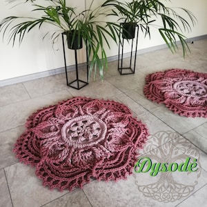 Round crochet rug, Cozy flower rug, Knitted rug, Home decor, Rag rug, Housewarming gift, Christmas gift, Lotus flower decor, Custom rug