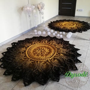 Round crochet rug, Cozy flower rug, Knitted rug, Home decor, Rag rug,  Housewarming gift, Christmas gift, Lotus flower decor, Custom rug