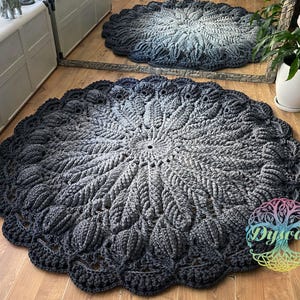 Round crochet rug, Cozy flower rug, Knitted rug, Home decor, Rag rug, Housewarming gift, Christmas gift, Lotus flower decor, Custom rug