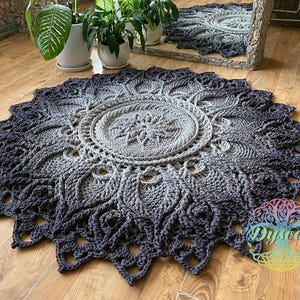 3D crochet rug, Carpet- grey, Openwork rug for the nursery, Bedside rug, Rug for the hall, Rug near the fireplace, Gift for the newlyweds