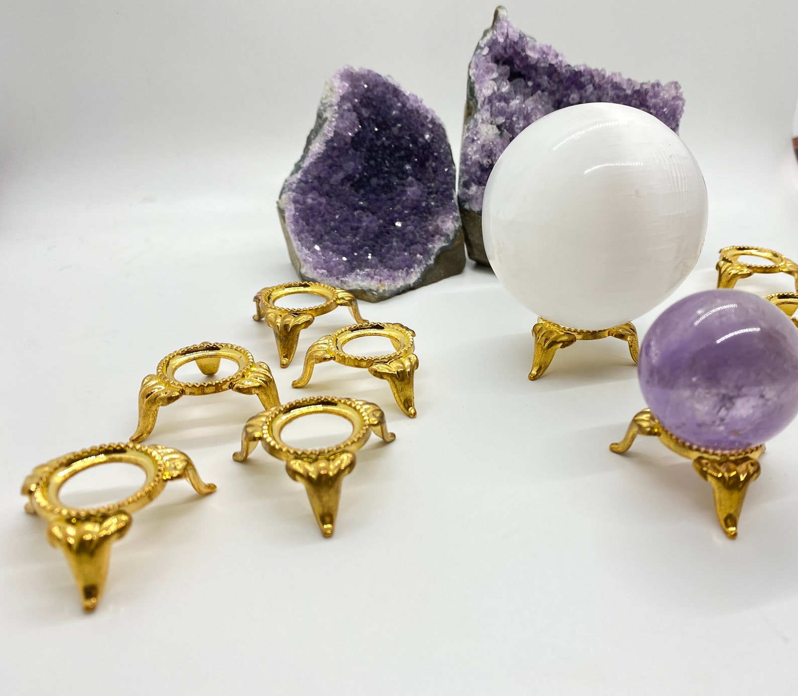 Golden Metal Sphere Stand Crystal Sphere Holder Etsy