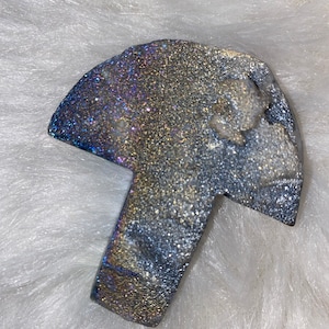 TITANIUM DRUZY MUSHROOM, crystal mushroom carving, aura