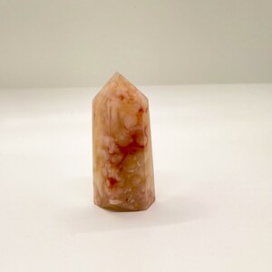 Carnelian Flower Agate point, crystal tower