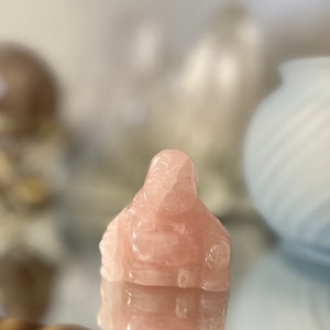 Rose Quartz Happy Buddha, Crystal carving