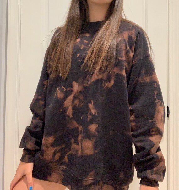 Black bleached crewneck Clearance