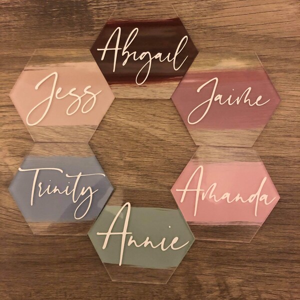 Wedding Place Cards Name Vinyl | Hexagons NOT included | Place Card Names | Custom Vinyl | Wedding Seating Chart | Wedding Place Cards