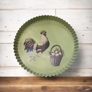 Rooster Decorative Metal Tray