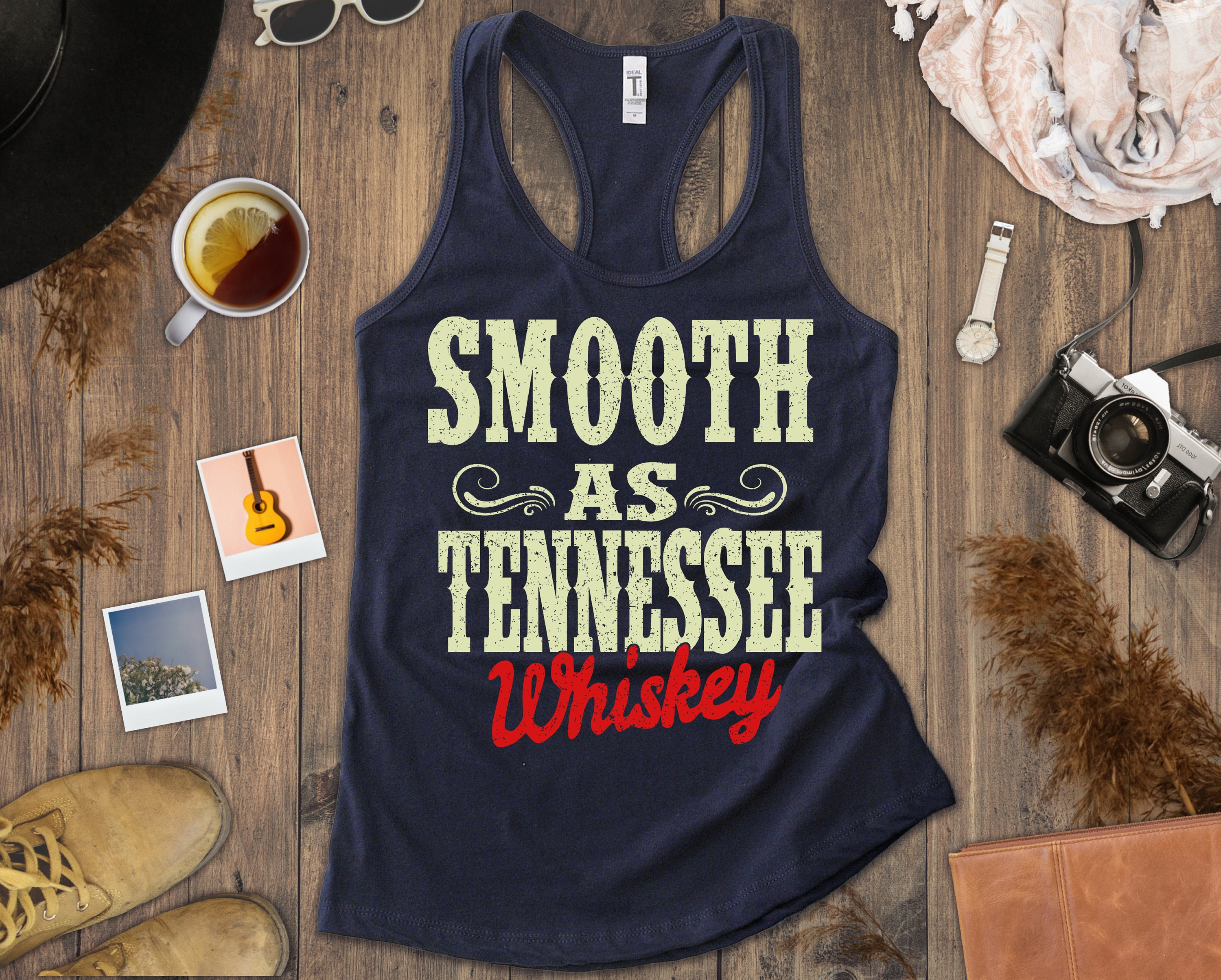 Smooth As Tennessee Whiskey Lyric Racerback Tank - Summer Country Music Chis Stapleton Concert Shirt