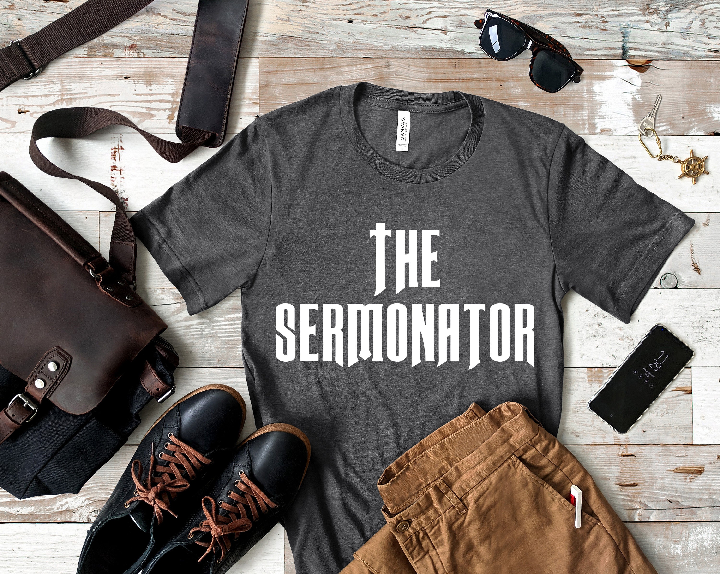 The Sermonator Christian Tee - Funny Preacher Gifts, Sermon Shirt, Pastor Gifts, Father's Day Tee, Gifts For Pastor, Preacher Shirt