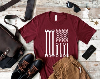 Mechanic American Flag Unisex Tee - Gift for Mechanic, Car Enthusiast, Automotive Fan, Racing Shirt, Gift for Dad