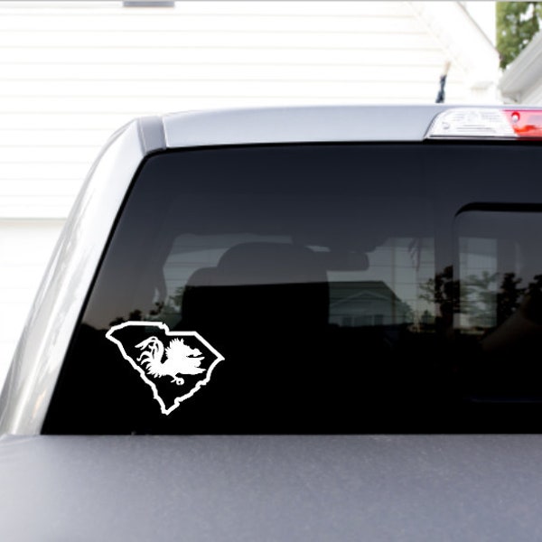 Vinyl Gamecock in State Decal Sticker FREE SHIPPING! | Many sizes, colors, and styles! Car Decal Yeti Decal Cell Phone Decal Laptop Decal