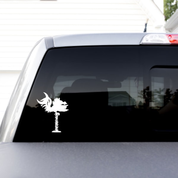 Vinyl Gamecock and Palmetto Tree/Moon Decal FREE SHIPPING Many sizes, colors, and styles! Car Decal Yeti Decal Cell Phone Decal Laptop Decal