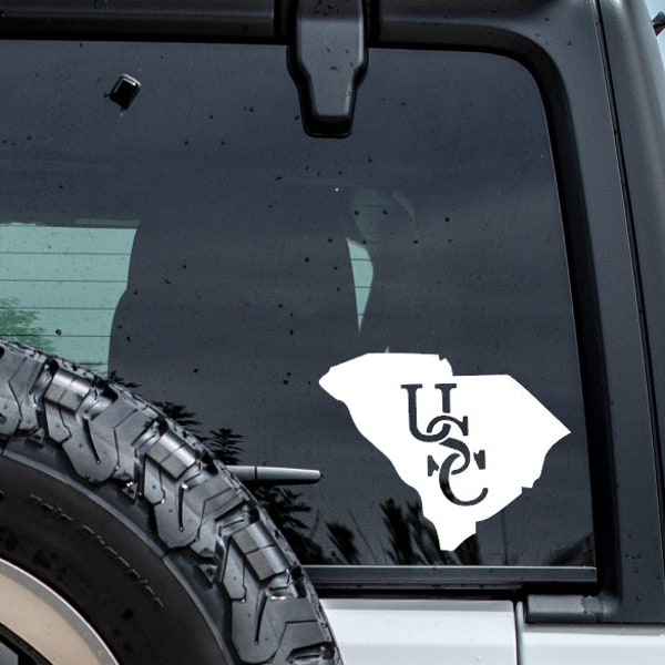 Vinyl  USC in S C State Decal Sticker FREE SHIPPING! | Many sizes, colors, and styles! Car Decal Yeti Decal Cell Phone Decal Laptop Decal