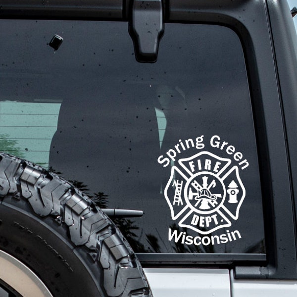 Vinyl Fire Department Custom Decal Sticker FREE SHIPPING! Many sizes, colors, and styles! Car Decal Yeti Decal Cell Phone Decal Laptop Decal