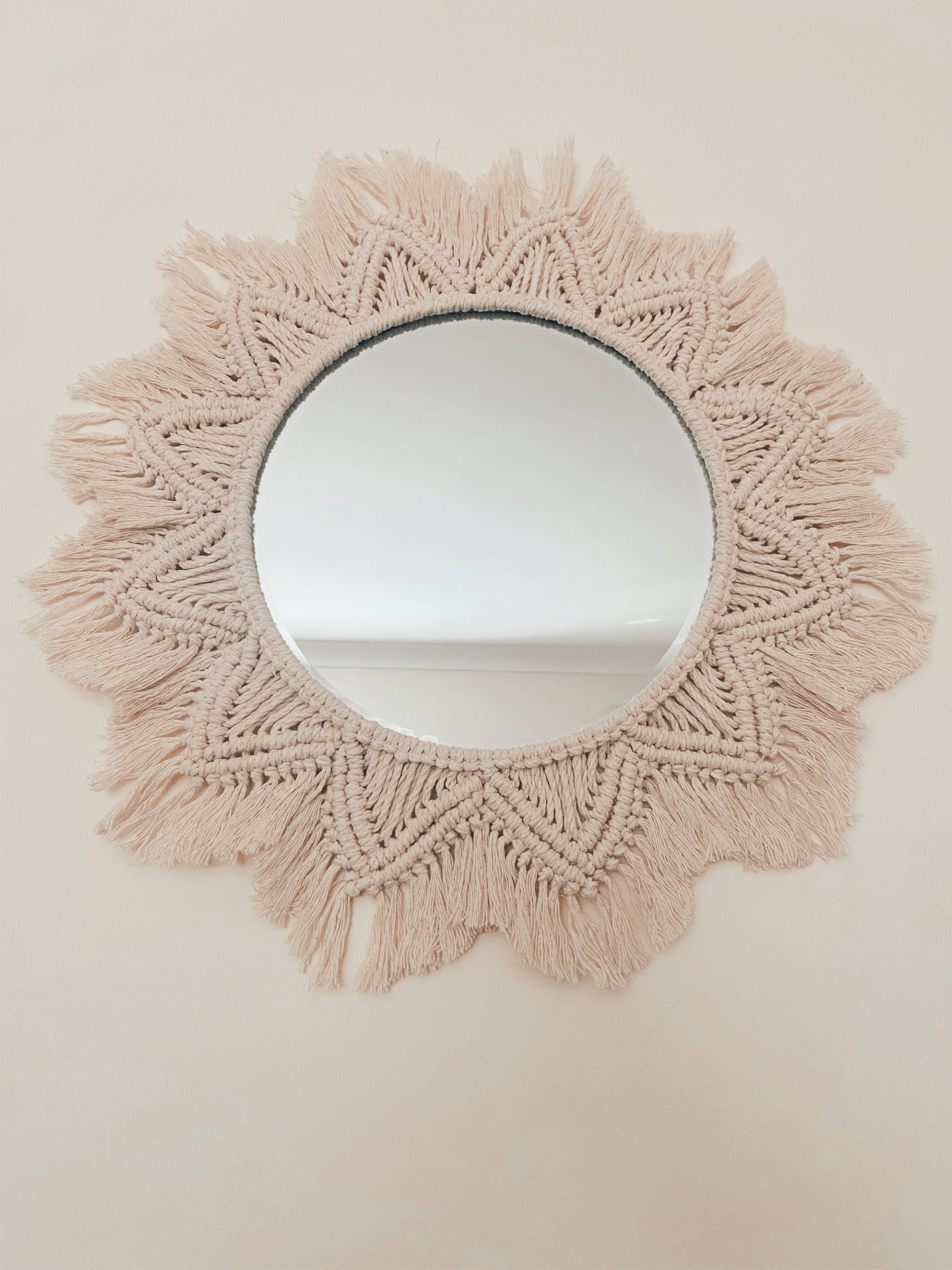 Large Handmade Macrame Mirror Etsy