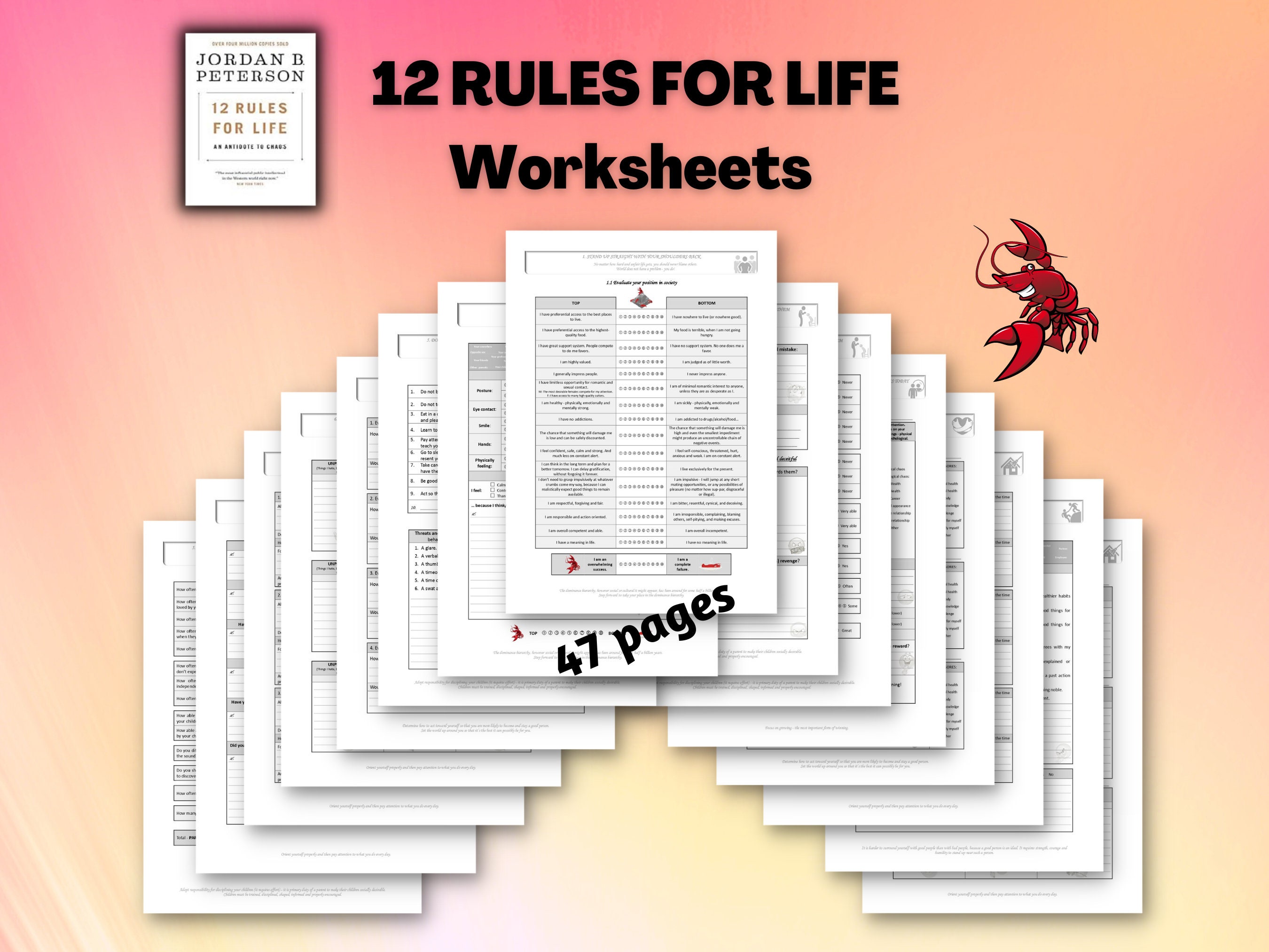 12 RULES FOR LIFE Worksheets / Workbook (for Jordan B. Peterson’s Book