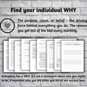 Find Your WHY & Start With WHY Worksheets for Individuals - Etsy