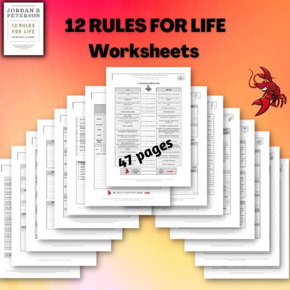 Un fiel Juventud Ver a través de 12 RULES FOR LIFE Worksheets / Workbook for Jordan B. - Etsy