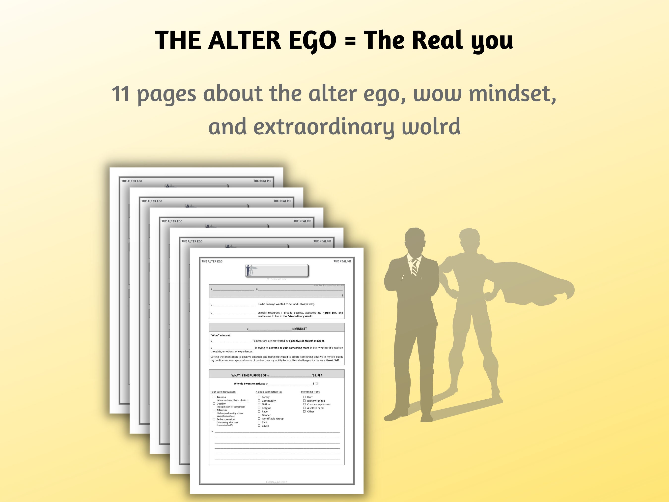 ALTER EGO EFFECT Worksheets Workbook For Todd Hermans Book Etsy
