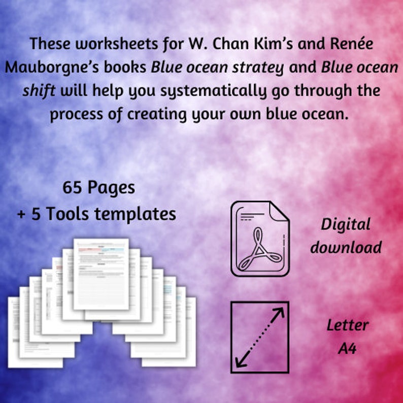 BLUE OCEAN STRATEGY Worksheets / Workbook for Chan Kims & Etsy
