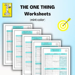 THE ONE THING Worksheets / Planner (for Gary Keller’s book ) - Mint